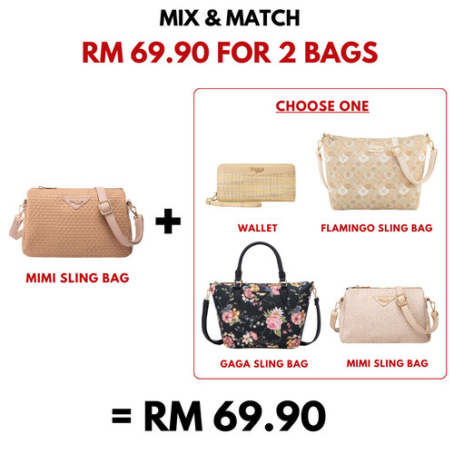 MIMI SLING BAG - WOVEN CC, CARAMEL